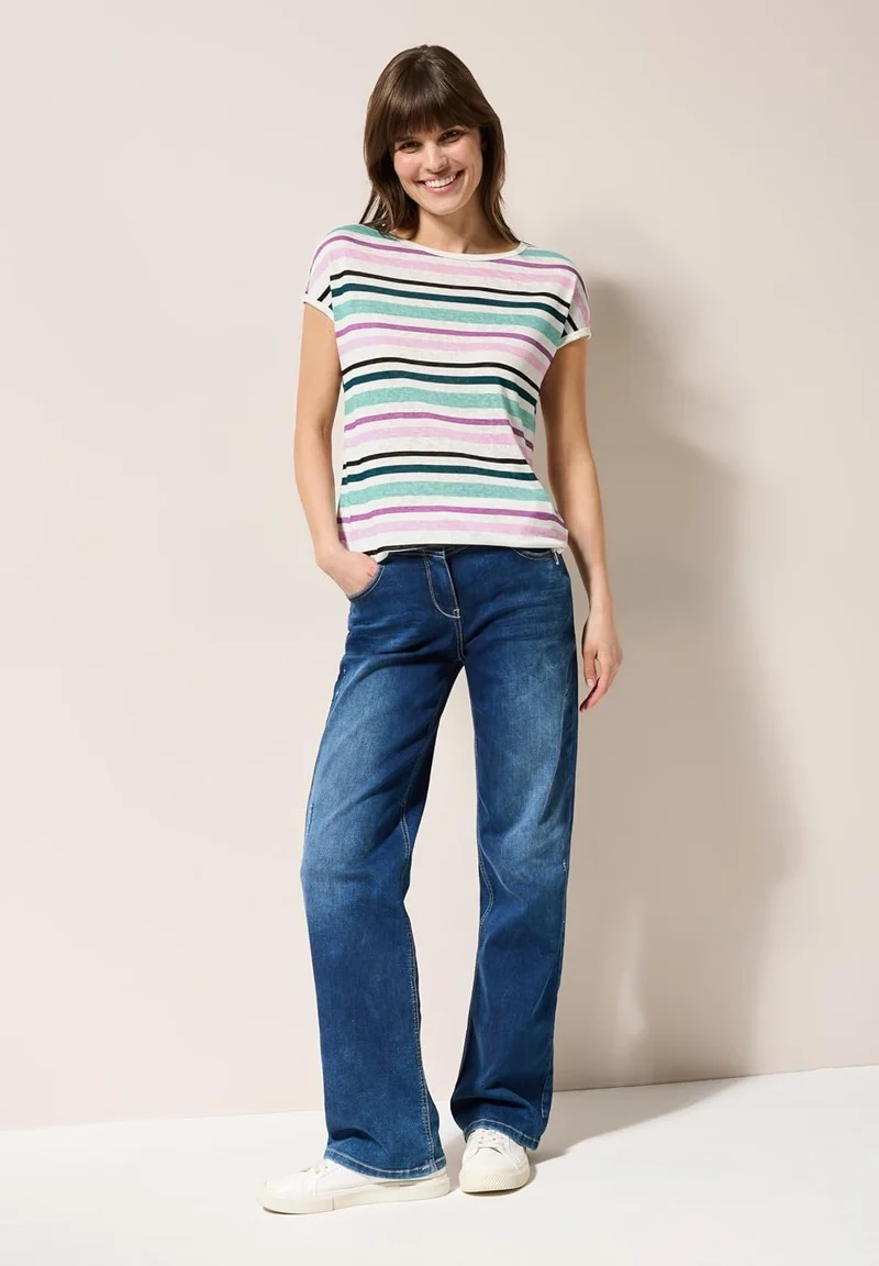 Cecil LINEN OPTIC_ Striped Cold Shou - 2_B322686_36245