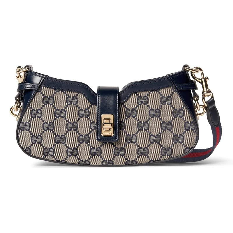 Gucci Handtasche Damen Moon Side mini Shoulder Bag Beige Blau 786015-FADAC-8559