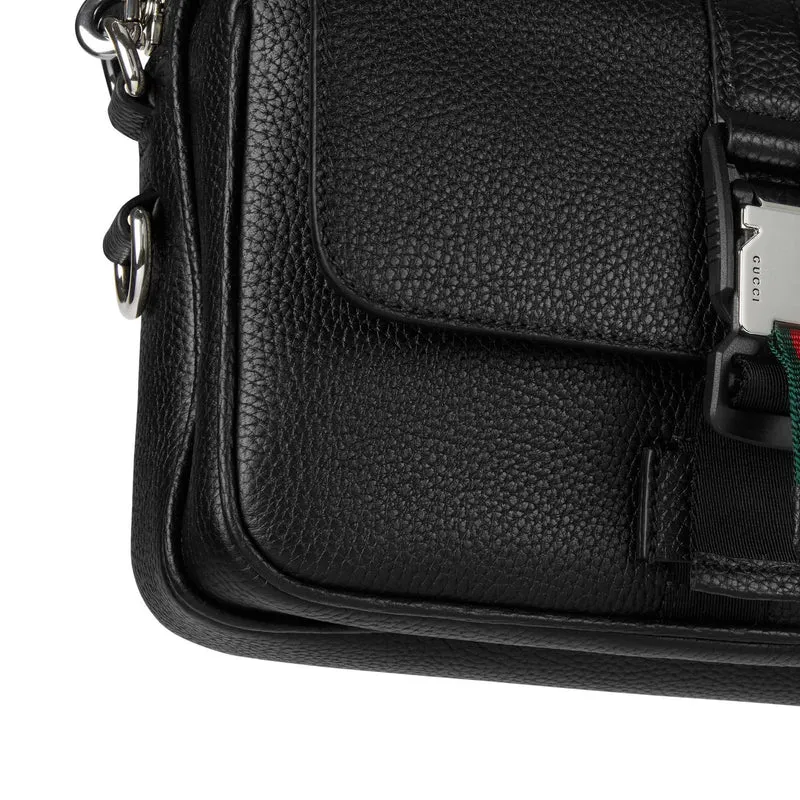 Gucci Umhängetasche Herren Kleine Web Crossbody Tasche Schwarz 816751 AAEF6 1042