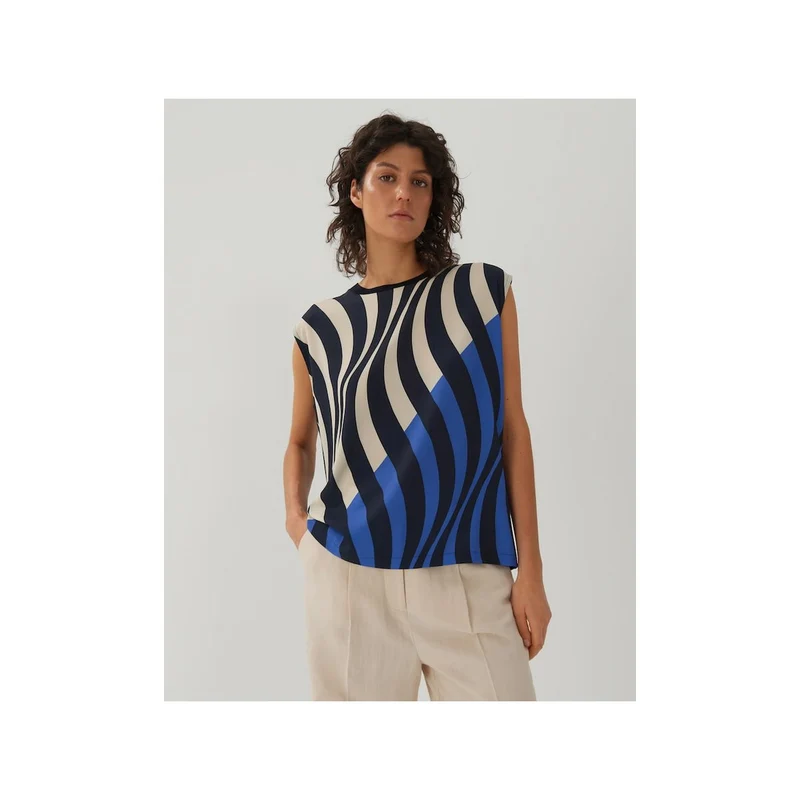 Rundhals T-Shirt blau