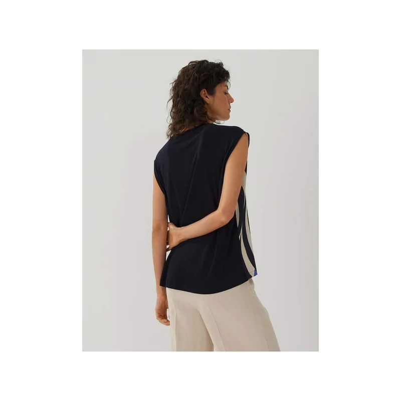 Rundhals T-Shirt blau