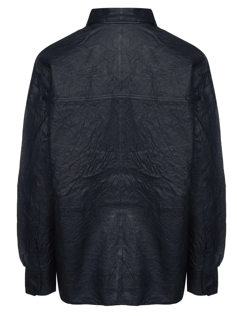 Zadig & Voltaire Bluse TAMARA CUIR FROISSE schwarz