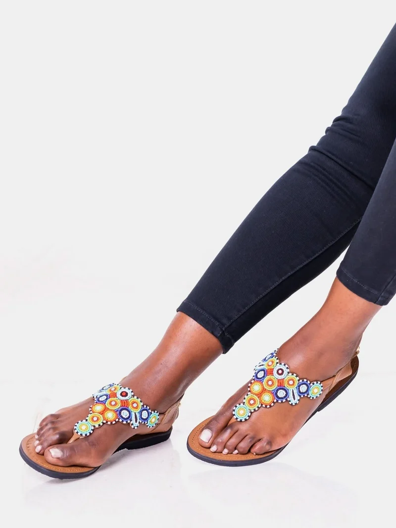 Azu Circle Zip Sandals - Print 1