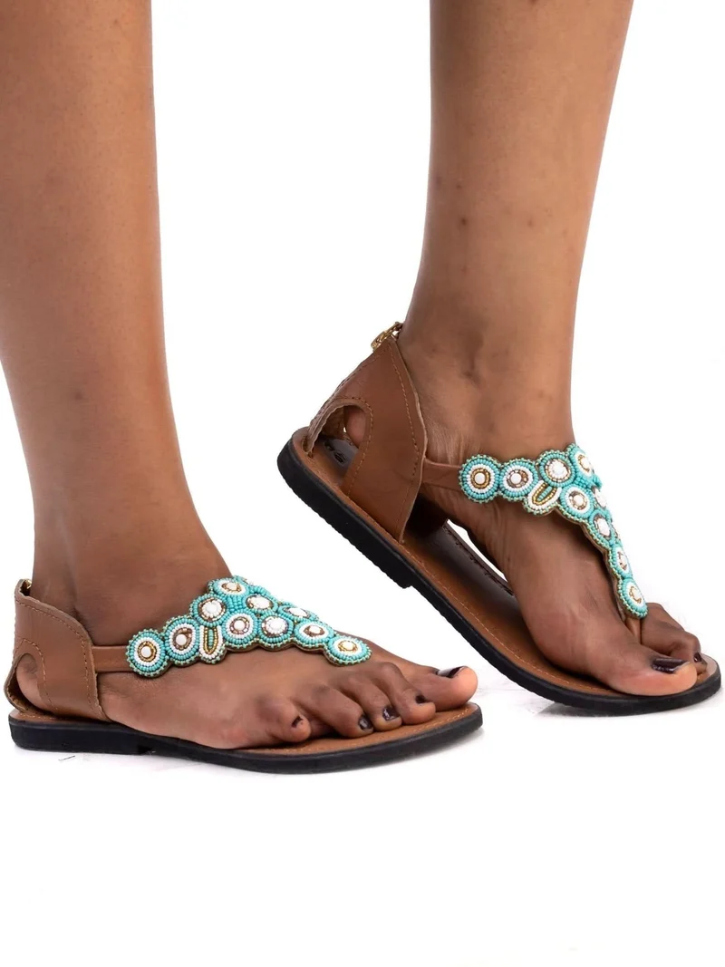 Azu Circle Zip Sandals - Print 2