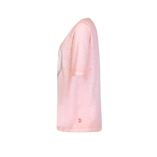Rundhals T-Shirt mit Frontprint, Rosa