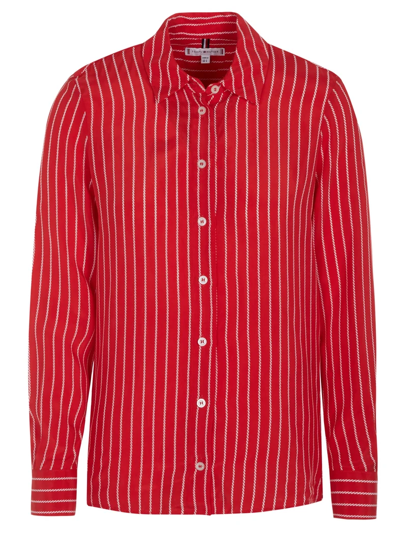 Tommy Hilfiger Damen Cupro Rope STP Rgl Fleur Shrt Casual Shirts
