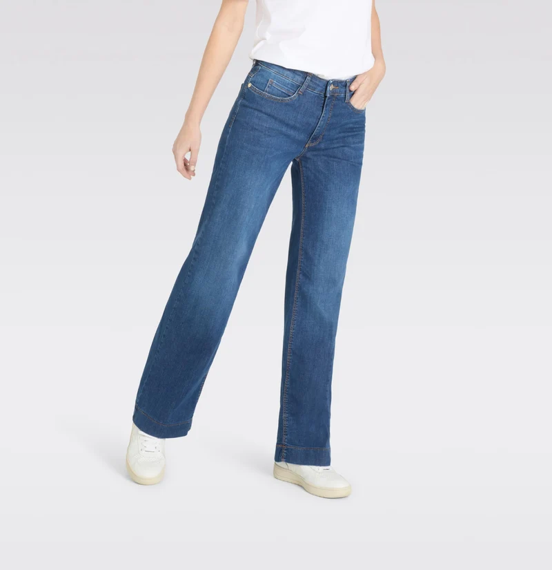 MAC HOSEN Flared Leg Jeans blau