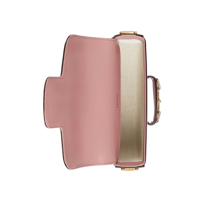 Gucci Handtasche Damen Horsebit 1955 Azalea Michele Dusty Carmine Rose Kristall 675801AACSV5842