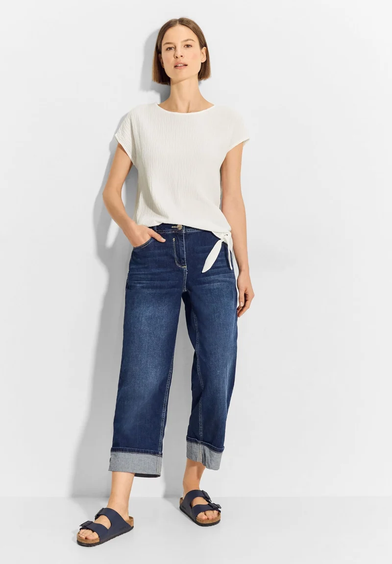 Cecil EOS_Solid Crepe Knot Blouse - 2_B344630_13474