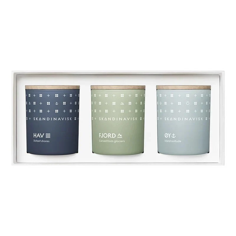 Skandinavisk ESCAPE Duftkerzen Set Unisex 3-teilig HAV FJORD ØY 3×65 g 22006 GH 1586461