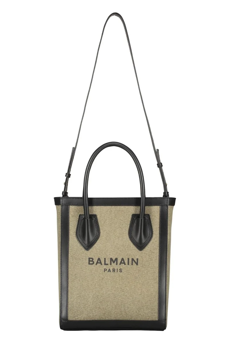 Balmain Tote Bag Damen Logo Grün FN6FB661TCPY_UBK