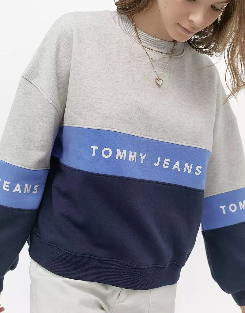 Tommy Hilfiger Jeans Damen Sweatshirt im Colour-Blocking-Design