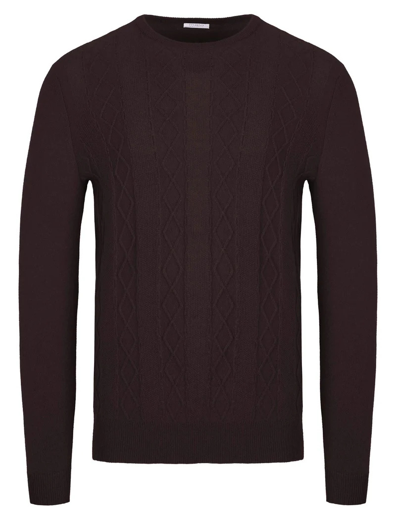 Malo Optimum Kaschmir Pullover dunkelbraun