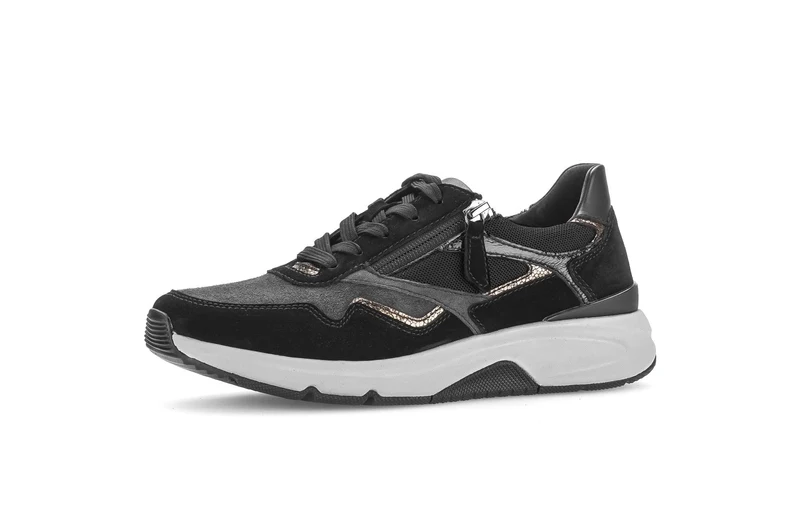 Gabor Damen Sneaker, Grau Schwarz