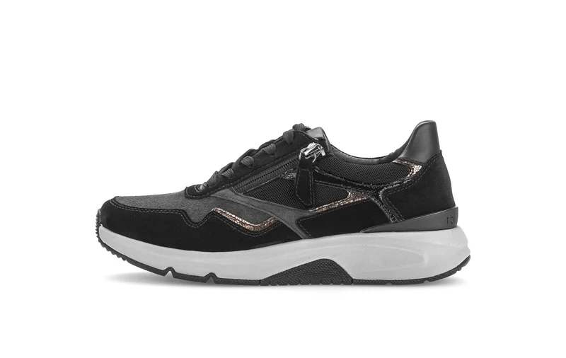 Gabor Damen Sneaker, Grau Schwarz