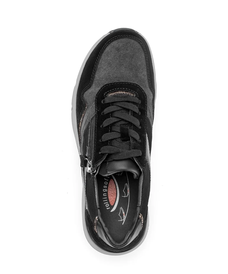 Gabor Damen Sneaker, Grau Schwarz