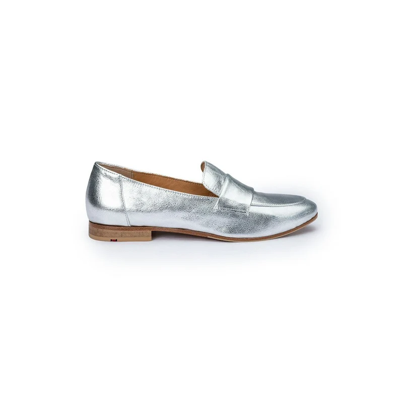 Slipper Mokassin Slipper silber Damen