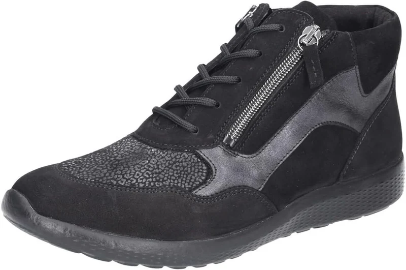 Waldläufer Damen-Stiefeletten Schwarz