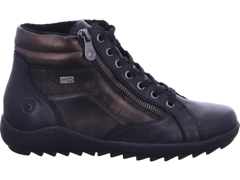 Remote R1458-03 Damen Schnür-Stiefeletten, Schwarz