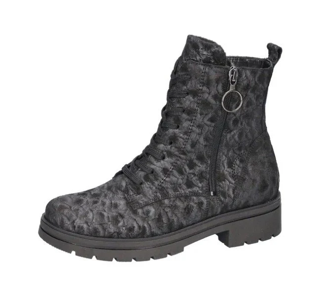 Waldläufer Schnür-Stiefeletten schwarz
