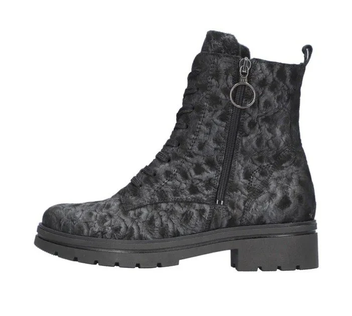 Waldläufer Schnür-Stiefeletten schwarz