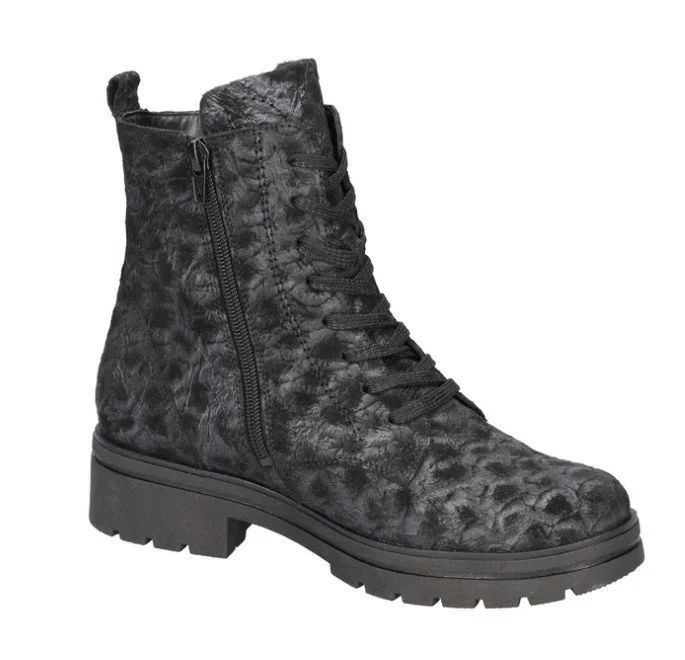 Waldläufer Schnür-Stiefeletten schwarz