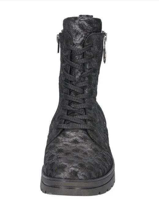 Waldläufer Schnür-Stiefeletten schwarz