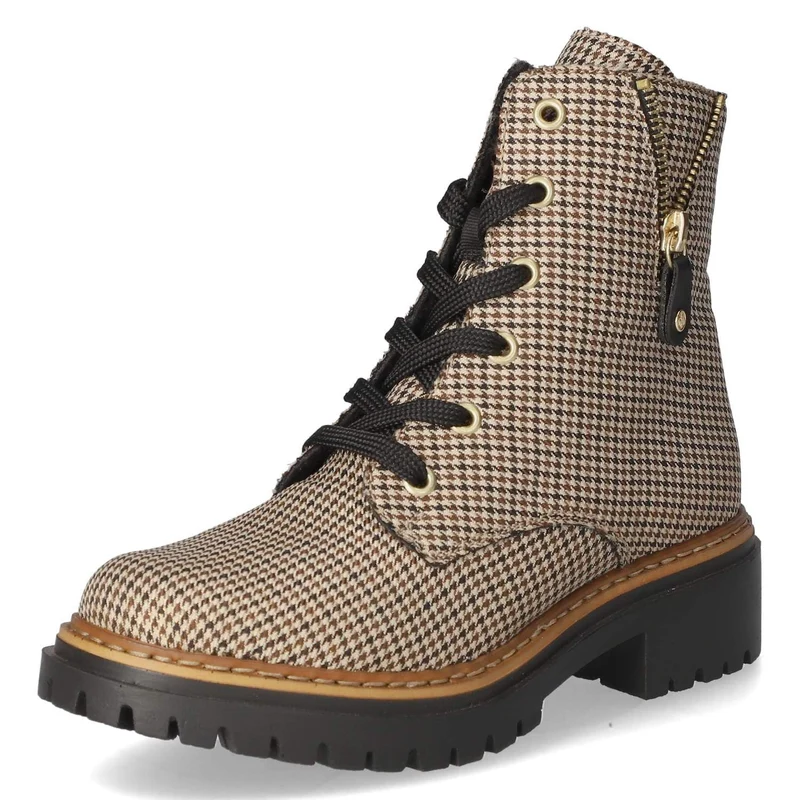 Rieker Damen Schnür-Stiefeletten Beige