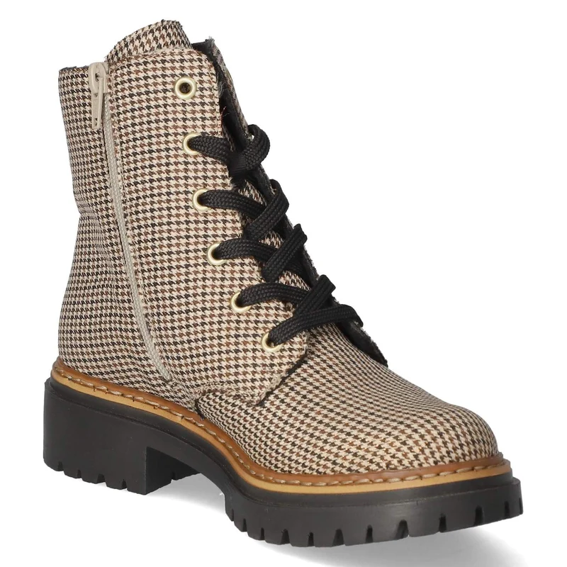 Rieker Damen Schnür-Stiefeletten Beige