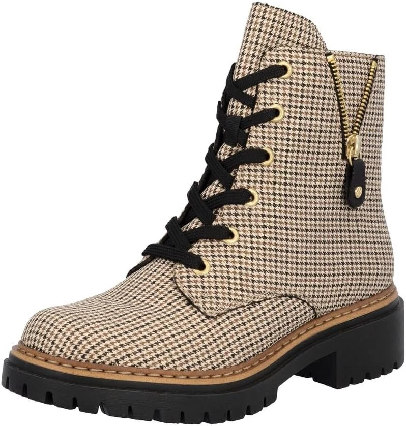 Rieker Damen Schnür-Stiefeletten Beige