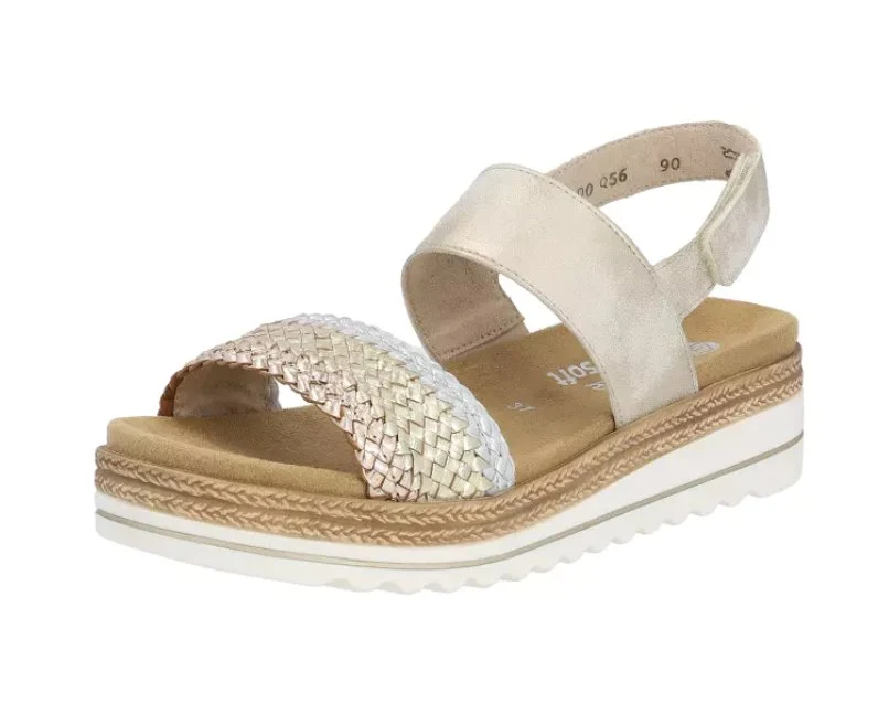 Remonte Keilsandalen creme