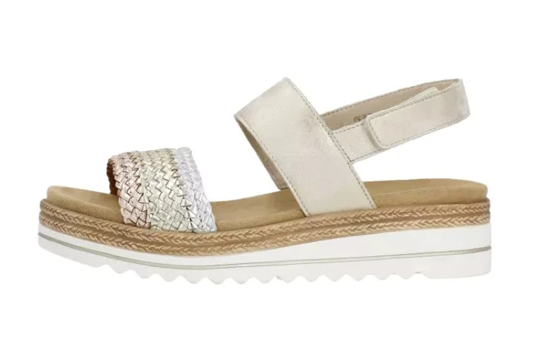 Remonte Keilsandalen creme