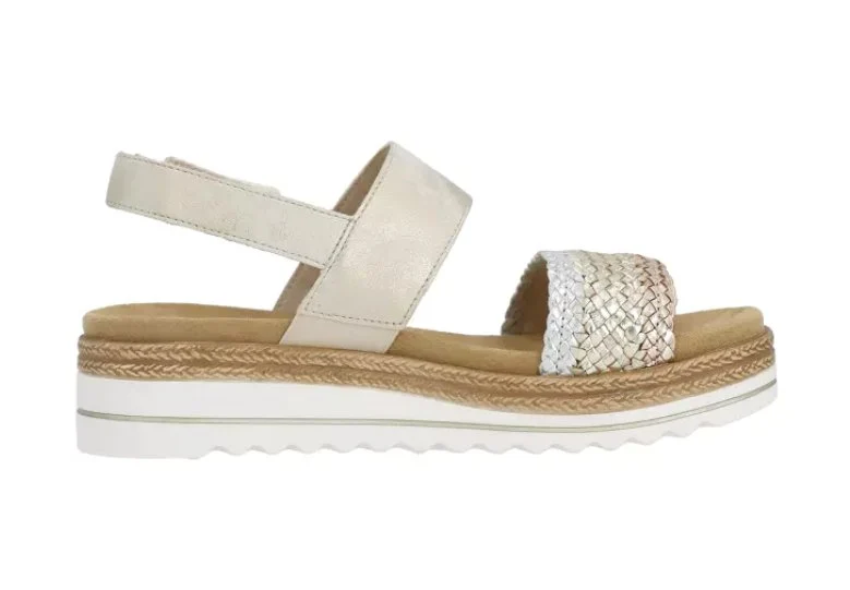 Remonte Keilsandalen creme