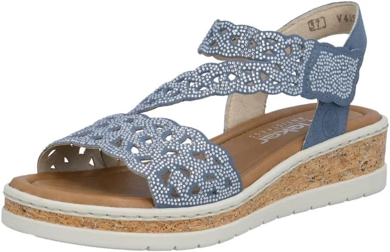 Rieker Keilsandalen blau