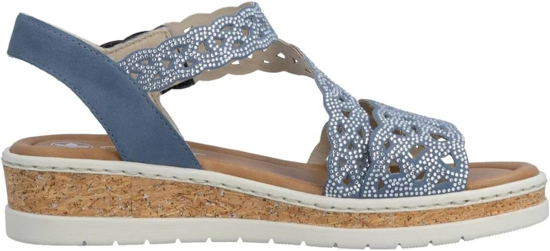 Rieker Keilsandalen blau