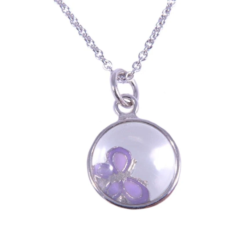 Herzengel KInder Kette mit Glaslinse Silber HEN-GLAS-06NATURE