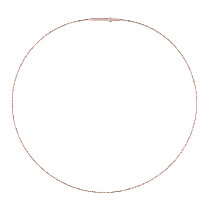 Ernstes Design Damen Halskette 1-Fach Drahtseil Collier 45cm Rosegold DS1C-RG-45