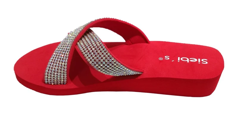 Siebi's Plateau Sandalen Damen Rot