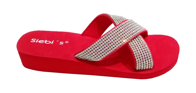 Siebi's Plateau Sandalen Damen Rot