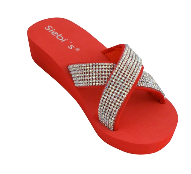 Siebi's Plateau Sandalen Damen Rot