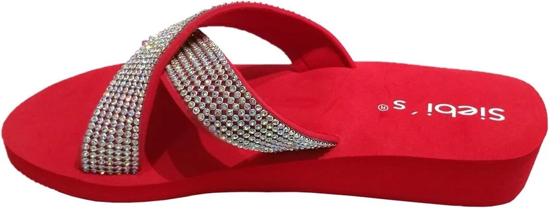 Siebi's Plateau Sandalen Damen Rot