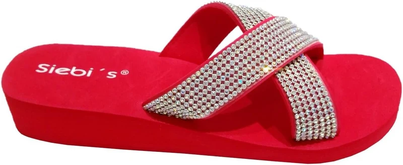 Siebi's Plateau Sandalen Damen Rot
