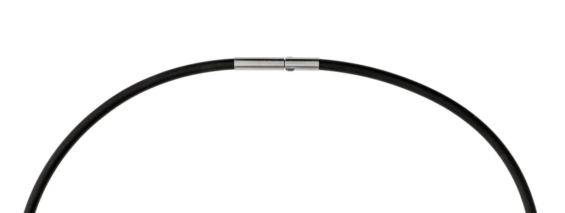 Ernstes Design Damen Halsreif Kautschuk Größe 45cm Schwarz KS3C-45