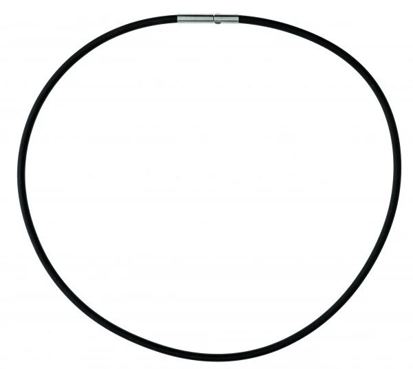Ernstes Design Damen Halsreif Kautschuk Größe 45cm Schwarz KS3C-45