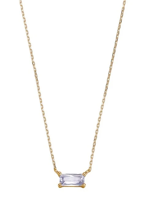 Collier silbervergoldet mit blauem Zirkonia