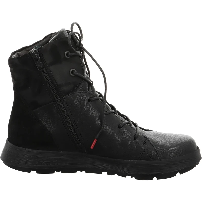 Think! Comoda Damen Schnür-Stiefeletten, Schwarz