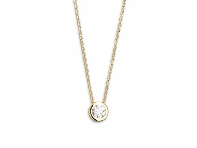 Xenox Damen Halskette mit Zirkonia Anhänger 45cm Gold XS7281G