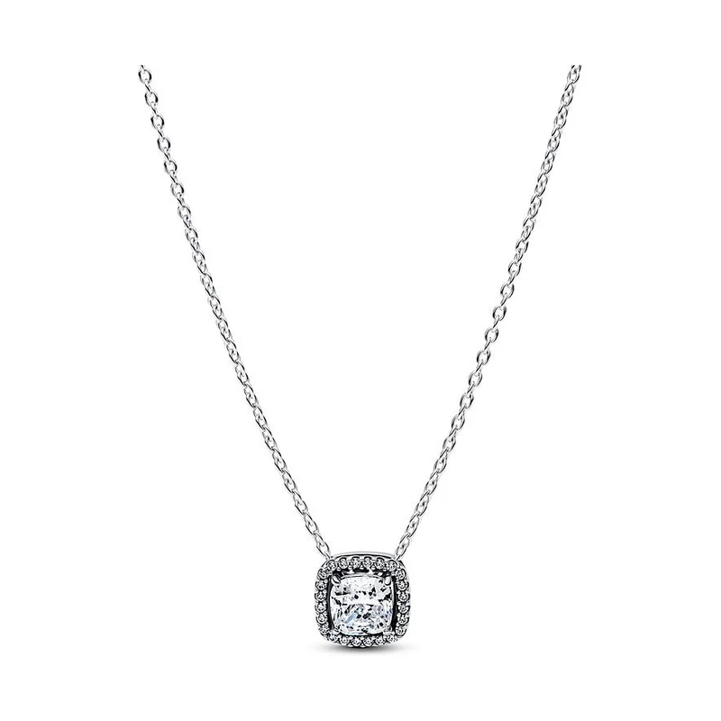 Pandora Damen-Kette Funkelndes Quadrat Heiligenschein 393560C02-45