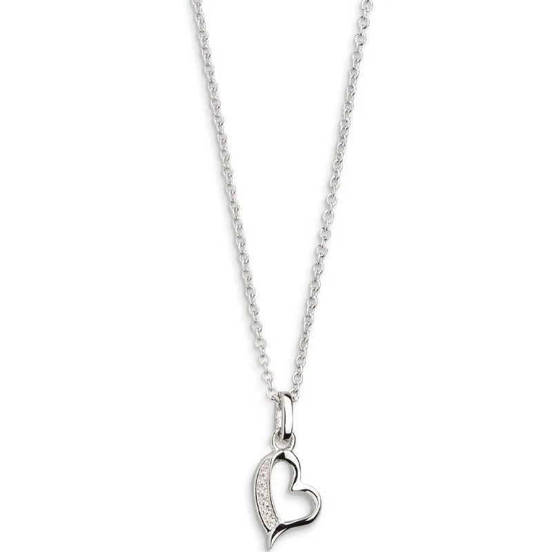 Xenox Damen Halskette mit Zirkonia Herz Anhänger Silber XS3417K