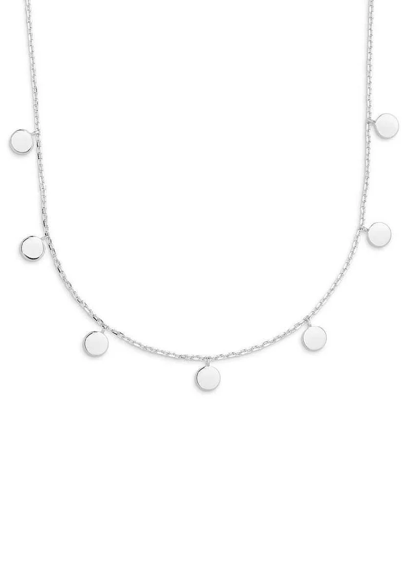 Xenox Damen Halskette mit kleinen Coin Anhänger Silber XS3696